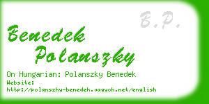 benedek polanszky business card